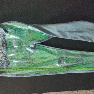 Forever 21 Green sequence relax distress jeans.